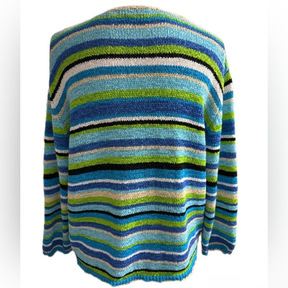 VINTAGE MARISA CHRISTINA SEQUIN CROCHET CARDIGAN MULTICOLOR SIZE: LARGE - Picture 3 of 7